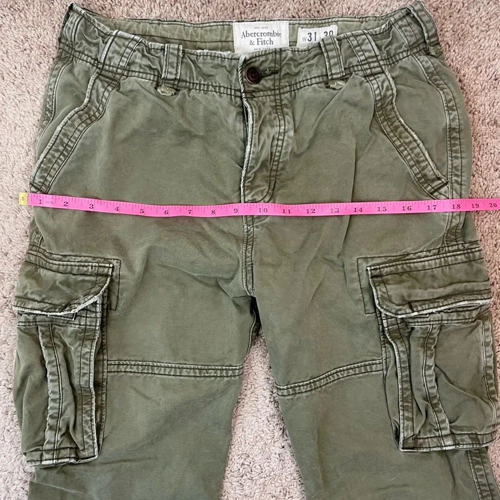 Abercrombie & Fitch Men’s Y2K Army Green Cotton Utility Cargo Pants Size 31X30